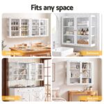 Artiss Buffet Cabinet Sideboard Wall Mounted Clear Display Storage 60cm White - Image 9