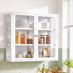 Artiss Buffet Cabinet Sideboard Wall Mounted Clear Display Storage 60cm White - Image 10