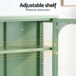 Artiss Buffet Cabinet Sideboard Wall Mounted Fluted Display Storage 70cm Green - Image 7