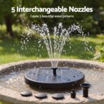 Gardeon Solar Fountain Pumps Bird Bath Battery Backup LED Remote Black 27cm - Image 5