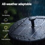 Gardeon Solar Fountain Pumps Bird Bath Battery Backup LED Remote Black 27cm - Image 6