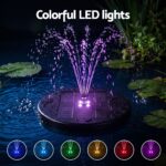 Gardeon Solar Fountain Pumps Bird Bath Battery Backup LED Remote Black 27cm - Image 9
