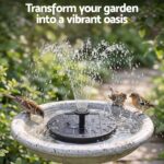 Gardeon Solar Fountain Pumps Bird Bath Battery Backup LED Remote Black 27cm - Image 10