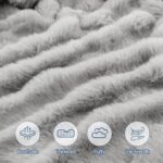 Giselle Wedge Pillow Headboard, Easy Wash Zipper Cover & Anti-Flat Foam, Couch Lumbar Support for Dorm Readers, 340g Faux Rabbit Fur with Dual Pockets, Queen - Image 4