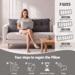 Giselle Headboard Pillow for Sitting in Bed, Upgraded Shredded Foam Reading Wedge Cushion for Lumbar Support, 320g Corduroy Backrest with Side Pockets for Dorm Daybed, Double - Image 6