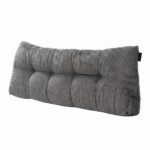 Giselle Headboard Pillow for Sitting in Bed, Upgraded Shredded Foam Reading Wedge Cushion for Lumbar Support, 320g Corduroy Backrest with Side Pockets for Dorm Daybed, Double - Image 10