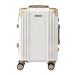 Wanderlite 20" Aluminium Frame Carry On Luggage Suitcase TSA Lock Spinner Wheels White Gold - Image 3