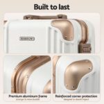 Wanderlite 20" Aluminium Frame Carry On Luggage Suitcase TSA Lock Spinner Wheels White Gold - Image 4
