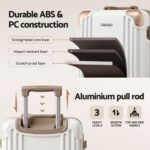 Wanderlite 20" Aluminium Frame Carry On Luggage Suitcase TSA Lock Spinner Wheels White Gold - Image 6