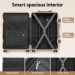 Wanderlite 20" Aluminium Frame Carry On Luggage Suitcase TSA Lock Spinner Wheels White Gold - Image 8