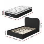 Giselle 32cm Euro Top King Single Mattress 5-Zone and Artiss Boucle Bed Frame Set - Image 2