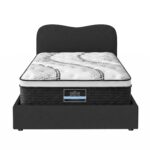 Giselle 32cm Euro Top King Single Mattress 5-Zone and Artiss Boucle Bed Frame Set - Image 8