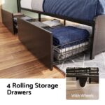 Artiss King Metal Bed Frame 4 Drawers Hidden Storage Headboard HEDY - Image 6