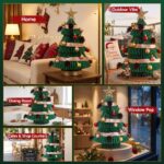 Jingle Jollys Paper Christmas Tree 47CM w/ Star Topper Xmas Decor Tabletop Green DIY Ornament Set - Image 10