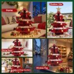 Jingle Jollys Paper Christmas Tree 47CM w/ Star Topper Xmas Decoration Tabletop Red DIY Ornament Set - Image 10