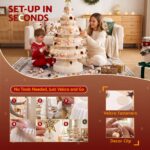 Jingle Jollys Paper Christmas Tree 114CM w/ Star Topper LEDs Xmas Decorations Kit Home Office White - Image 8