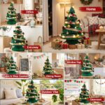 Jingle Jollys Paper Christmas Tree 62CM w/ Star Topper LEDs Xmas Decorations Kit Home Office Green - Image 10