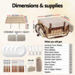 Alfresco 4 Person Insulated Picnic Basket Set with Foldable Wood Table Mat - Image 2