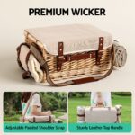 Alfresco 4 Person Insulated Picnic Basket Set with Foldable Wood Table Mat - Image 6