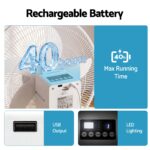 DEVANTI 16" 5-in-1 Rechargeable Fan for Pedestal Table Floor Wall Ceiling - Image 6