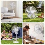 DEVANTI 16" 5-in-1 Rechargeable Fan for Pedestal Table Floor Wall Ceiling - Image 8