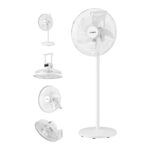 DEVANTI 16" 5-in-1 Rechargeable Fan for Pedestal Table Floor Wall Ceiling - Image 9
