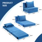 Artiss 4 Pack Folding Sofa Bed L-Shaped Modular Floor Sofas Foam Futons Couches - Image 2