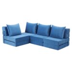 Artiss 4 Pack Folding Sofa Bed L-Shaped Modular Floor Sofas Foam Futons Couches - Image 10