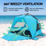 Weisshorn Beach Tent 3-4 Person Pop Up Sun Shade UPF 50 Automatic Outdoor Blue - Image 5