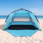 Weisshorn Beach Tent 3-4 Person Pop Up Sun Shade UPF 50 Automatic Outdoor Blue - Image 9