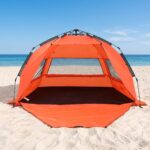 Weisshorn Beach Tent 3-4 Person Pop Up Sun Shade UPF 50 Automatic Outdoor Orange - Image 9