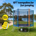 Everfit 6FT Kids Trampoline Rebounder with Enclosure Net Storage Bag - Image 4