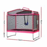 Everfit 3-in-1 Kids Rectangle 6FT Trampoline Rebounder with Swing Belt Pink - Image 2