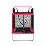 Everfit 3-in-1 Kids Rectangle 6FT Trampoline Rebounder with Swing Belt Pink - Image 3