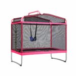 Everfit 3-in-1 Kids Rectangle 6FT Trampoline Rebounder with Swing Belt Pink - Image 7