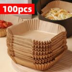 Air Fryer Liners Parchment Paper Air Fryer Disposable Air Fryer Paper Non-Stick - Brown - Size 01