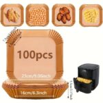 Air Fryer Liners Parchment Paper Air Fryer Disposable Air Fryer Paper Non-Stick - Brown - Size 01 - Image 3