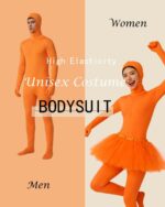Orange Jumpsuit Ballet Skirt Fake Belly Costume Set Halloween Costume Costume Adult - Orange - Size L - Image 4