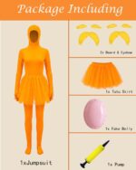 Orange Jumpsuit Ballet Skirt Fake Belly Costume Set Halloween Costume Costume Adult - Orange - Size M - Image 2