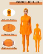 Orange Jumpsuit Ballet Skirt Fake Belly Costume Set Halloween Costume Costume Adult - Orange - Size M - Image 3