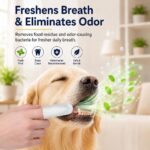 Pet Teeth Cleaning Finger Wipes for Dogs & Cats, Gentle Daily Oral Care Dental Wipes Helps Reduce Plaque Tartar & Freshens Breath, Dog Toothbrush Alternative for Puppies, Kittens & All Breeds,50 Count - Image 2