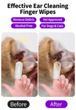 Ear Cleaner Finger Wipes for Dogs & Cats,50 Counts Pet Ear Wipes,Pet Ear Cleaner Finger Wipes to Remove Wax, Dirt, Relieve Ear Itching & Inflammation for Dogs & Cats - Image 5