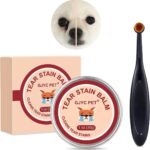 1 Pack Natural Tear Stain Remover Balm for Dogs & Cats – Gentle & Effective Eye Care, Prevents Tear Stains & Reduces Redness, Safe & Non-Irritating Formula with Professional Brush, 1 oz - White
