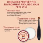 1 Pack Natural Tear Stain Remover Balm for Dogs & Cats – Gentle & Effective Eye Care, Prevents Tear Stains & Reduces Redness, Safe & Non-Irritating Formula with Professional Brush, 1 oz - White - Image 5