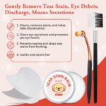Tear Stain Remover Kit for Dogs & Cats with Tear Stain Comb, Tear Stain Balm, Eye Cotton Pads, Pro Powder Brush Gently Remove Tear Stain, Eye Debris, Discharge, Mucus Secretions - Image 2