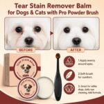 2 Pcs Tear Stain Remover Balm for Dogs & Cats with Pro Powder Brush, Gently Removes Eye Gunk & Stains – Great for White Dogs, Daily Eye Cleaning, Mild Formula - Image 2