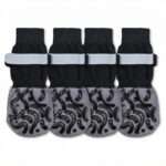 Anti-Slip Dog Socks with Adjustable Velcro, Non-Slip Grip Paw Protector for Indoor Floors & Outdoor Walks, Soft Breathable Pet Booties with Reflective Strips for Small Medium Large Dogs & Senior Pets - Yellow - Size L - Image 2