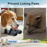 4PCS Dog Socks to Prevent Licking Paws for Hot/Cold Pavement | Puppy Boots & Paw Protectors for Hardwood Floors Anti Slip, Socks with Grippers Prevent Scratching for Senior Dog - Beige - Size S/M - Image 5