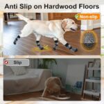 4PCS Dog Socks to Prevent Licking Paws for Hot/Cold Pavement | Puppy Boots & Paw Protectors for Hardwood Floors Anti Slip, Socks with Grippers Prevent Scratching for Senior Dog - Brown - Size S - Image 6