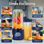 400ml USB-C Rechargeable Portable Juicer with Travel Lid – Personal Blender for Smoothies & Shakes - Image 5